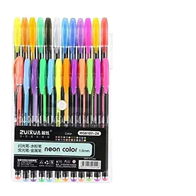 Best 24 Pieces Gel Pens Set Color Gel Pens,Glitter, Metallic, Neon Pens Set Good Gift For Coloring Kids Sketching Painting Drawing (24 Shades)