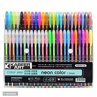 48 Pc Color gel pens,Glitter, Metallic, Neon pens Set Good gift For Coloring,Sketching,Painting, Drawing-thumb0