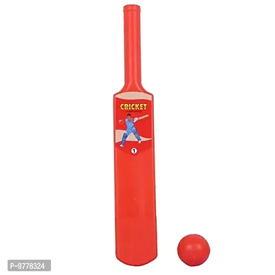 Plastic Bat Ball Toy for Boys and Girls, Kids Cricket Kit, Sport  Outdoor Playing Activity Cricket Kit for Kids (Bat Ball No.1, (Random Color)) (Multicolour)-thumb0