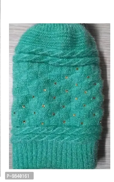 Unique Collection Women Stylish Woolen Soft Quality Winter Beanie Cap (Free Size) (Random Color,Pack of1)