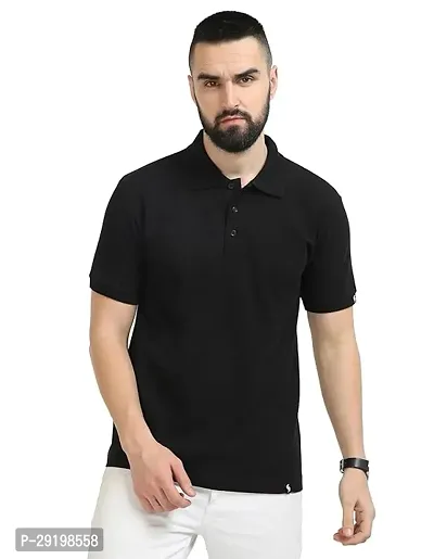 Reliable Black Cotton Solid Round Neck Tees For Men