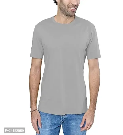 Reliable Purple Cotton Solid Round Neck Tees For Men