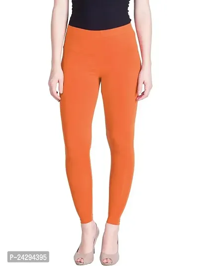 Fabulous Orange Cotton Solid Leggings For Women-thumb0