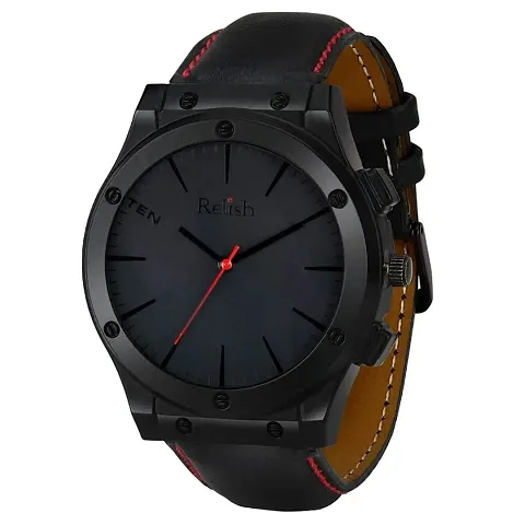 Relish Casual Watch for Men's & Boy's (Black Colored Strap) (B-2)