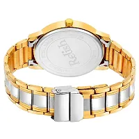 Relish PREMIUM Party Wear - Dual Tone Golden  Silver Chain, Day  Date Analog Watch - For Men-thumb1