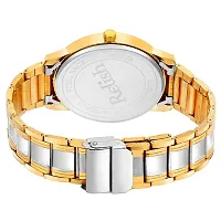 Relish PREMIUM Party Wear - Dual Tone Golden  Silver Chain, Day  Date Analog Watch - For Men-thumb2