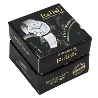 Relish PREMIUM Party Wear - Dual Tone Golden  Silver Chain, Day  Date Analog Watch - For Men-thumb3