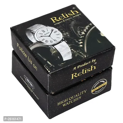 Relish PREMIUM Party Wear - Dual Tone Golden  Silver Chain, Day  Date Analog Watch - For Men-thumb4