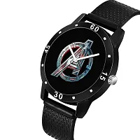 Relish captain america Casual Watch for Mens  Boys (Black Colored Strap)-thumb1