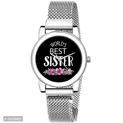 Relish Worlds Best Sister Dail, Silver Strap Analog Watch for Girls  Women | Gift for Sister