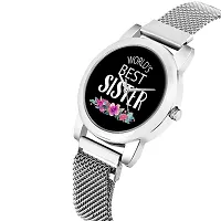 Relish Worlds Best Sister Dail, Silver Strap Analog Watch for Girls  Women | Gift for Sister-thumb1