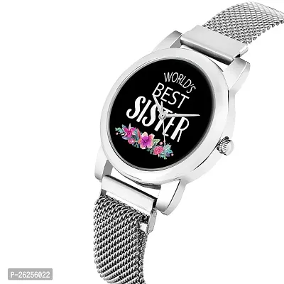 Relish Worlds Best Sister Dail, Silver Strap Analog Watch for Girls  Women | Gift for Sister-thumb2