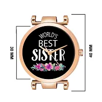 Relish Worlds Best Sister, Rose Gold Magnetic Mesh Strap Analog Watch for Girls  Women-thumb2