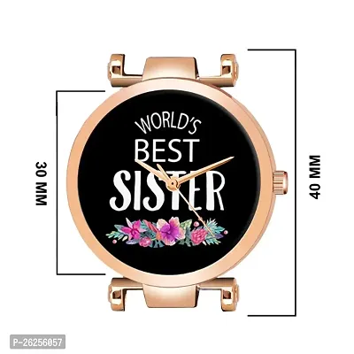 Relish Worlds Best Sister, Rose Gold Magnetic Mesh Strap Analog Watch for Girls  Women-thumb3