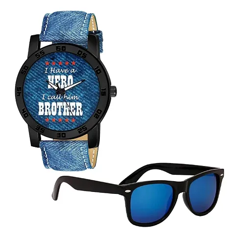 Relish Dail, Analogue Watch Wayfarer Sunglass Combo for Mens Boys | Birthday Rakhi Gift for Men Boys