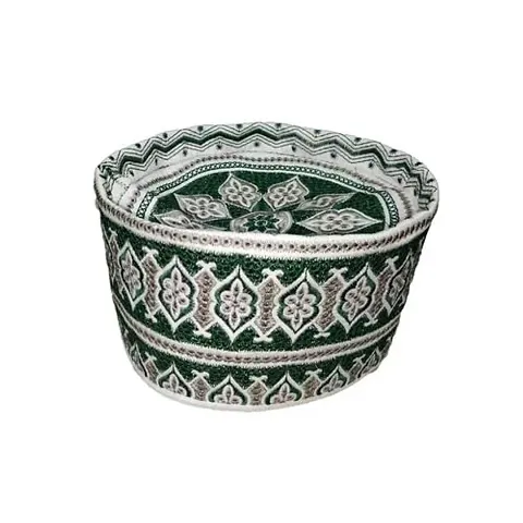 Genric Islamic BARKATI Crown Cap with Symmetric Design Cotton