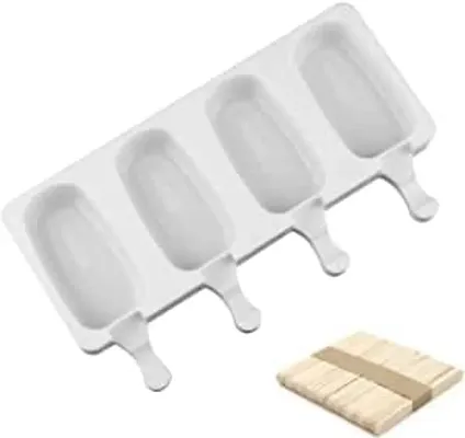 1pc 4-Cavity Ice Cream Shaped Silicone Mold For Diy Ice Pops