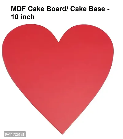 MDF Heart Shape Red Cake Board/Cake Base 10 Inch (Pack of 5)-thumb3