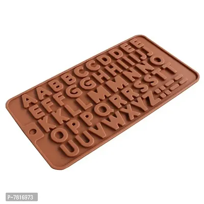 Silicone Alphabets Shape Chocolate Jelly Candy Mold, Cake Baking Mold, Bakeware Mould, Brown-thumb0