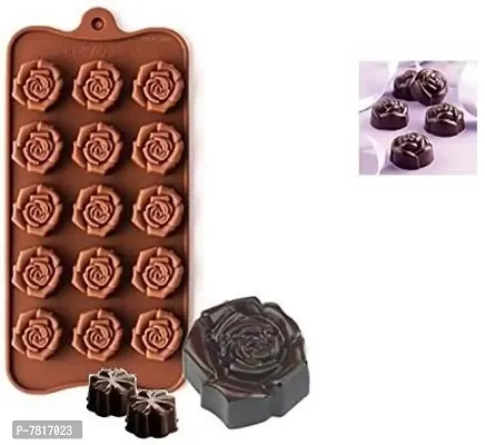 1 -Rose Shaped Chocolate Mold Silicon Mold, Candy Mold, Small Candy Molds, Rose Candy Mold, Baking Mold-thumb3