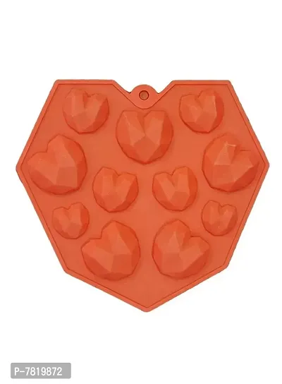 11 Cavity 3D Pinata Heart Small Heart Valentine Heart Shape Design Chocolate Mould Ice Mould, Jelly Candy Mould, Silicon Mould-thumb0