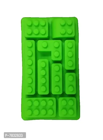 10 Cavity Brick Blocks Building Shape Silicone Chocolate Mould-thumb0
