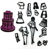 14PCS Fashion Clothes Cookie Cutter Plastic Fashion Girl Fondant Cutter Dress Skirt Sugarcraft Cake Mold Cake Decorating Tools-thumb3