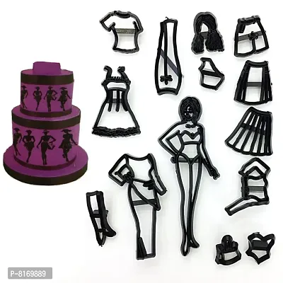 14PCS Fashion Clothes Cookie Cutter Plastic Fashion Girl Fondant Cutter Dress Skirt Sugarcraft Cake Mold Cake Decorating Tools-thumb4