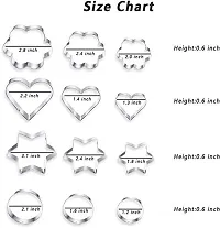 12 Pcs Cookie Cutter Set, Mini Stainless Steel Geometric Cookie Cutters Shapes Heart Star Circle/Round Flower Mould |Cookie Cutter Shapes-thumb2