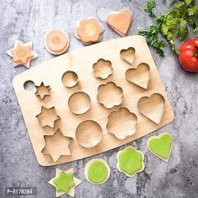 12 Pcs Cookie Cutter Set, Mini Stainless Steel Geometric Cookie Cutters Shapes Heart Star Circle/Round Flower Mould |Cookie Cutter Shapes-thumb4