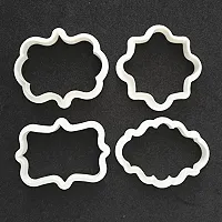 4pcs Vintage Plaque Frame Cookie Cutter Set Plastic Biscuit Mould Fondant Cake Decorating Tools-thumb1