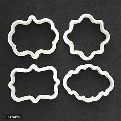 4pcs Vintage Plaque Frame Cookie Cutter Set Plastic Biscuit Mould Fondant Cake Decorating Tools-thumb2