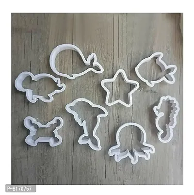 8 Pcs Cookie Cutter Set | Ocean Shape Cutter Set | See Animal Fondant Plunger Cutter | Biscuit Mold Fondant Muffin Cupcake Decoration-thumb5