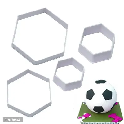 4pcs Plastic Football Shape Cookie Cutter Stamp Sugarcraft Baking Mould Fondant Cake Decorating Tools