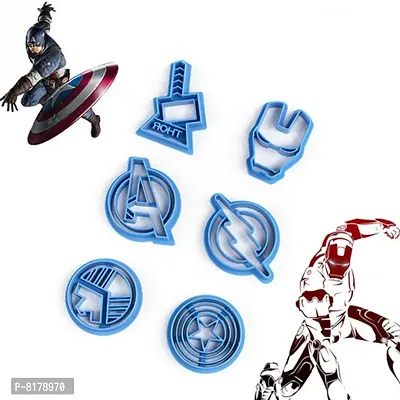 Avengers 6 pcs Set Fondant Cutter for Avengers Theme Cake Captain America Iron Man Thor Flash Shield