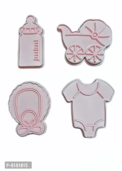 4 PCs Baby Shower Plunger Cutter Set Cake Tools