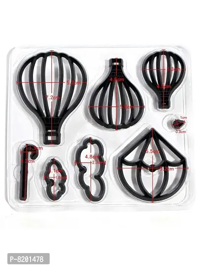 8Pcs/Set Hot Air Balloon Silhouette Cookie Cutter Plastic Fondant Biscuit Cutter Sugarcraft Cake Decorating Tools-thumb2