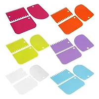 3pcs/Set Plastic Dough Bench Scraper Baking Tool Cake Scrapers Set for Icing-thumb3