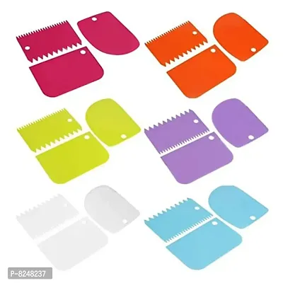 3pcs/Set Plastic Dough Bench Scraper Baking Tool Cake Scrapers Set for Icing-thumb4