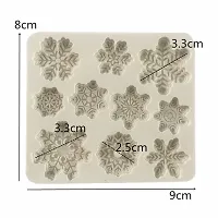 3D Snowflake Fondant Mold Christmas Snowflake Silicone Cake Candy Mold for Cake Cupcake Polymer Clay Crafting Project-thumb1