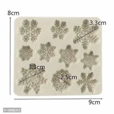 3D Snowflake Fondant Mold Christmas Snowflake Silicone Cake Candy Mold for Cake Cupcake Polymer Clay Crafting Project-thumb2