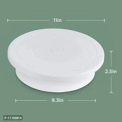 Round Rotating Revolving Cake Turntable Decorating Stand Platform, 28 cm White-thumb2