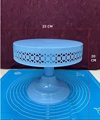 Blue Pedestal Metal Cake Stand Round 12 Inches-thumb1