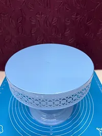 Blue Pedestal Metal Cake Stand Round 12 Inches-thumb3