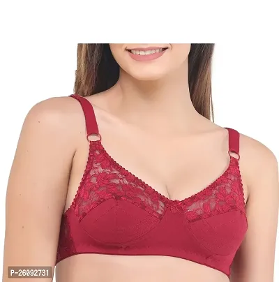Stylish Maroon Cotton Solid Bras For Women-thumb0