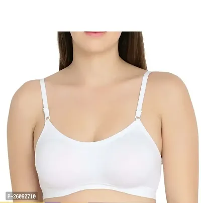 Stylish White Cotton Solid Bras For Women