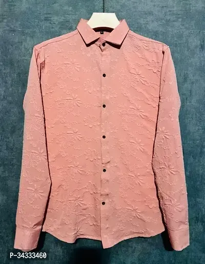 Wooden Plain Textured Full Sleeve Shirt.