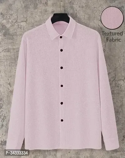 Stylish Pink Cotton Regular Fit Shirt For Men