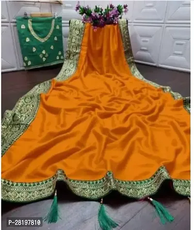 Beautiful Dola Silk Dyed Women Saree with Running Blouse