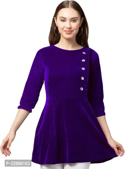 Elegant Purple Velvet Top For Women